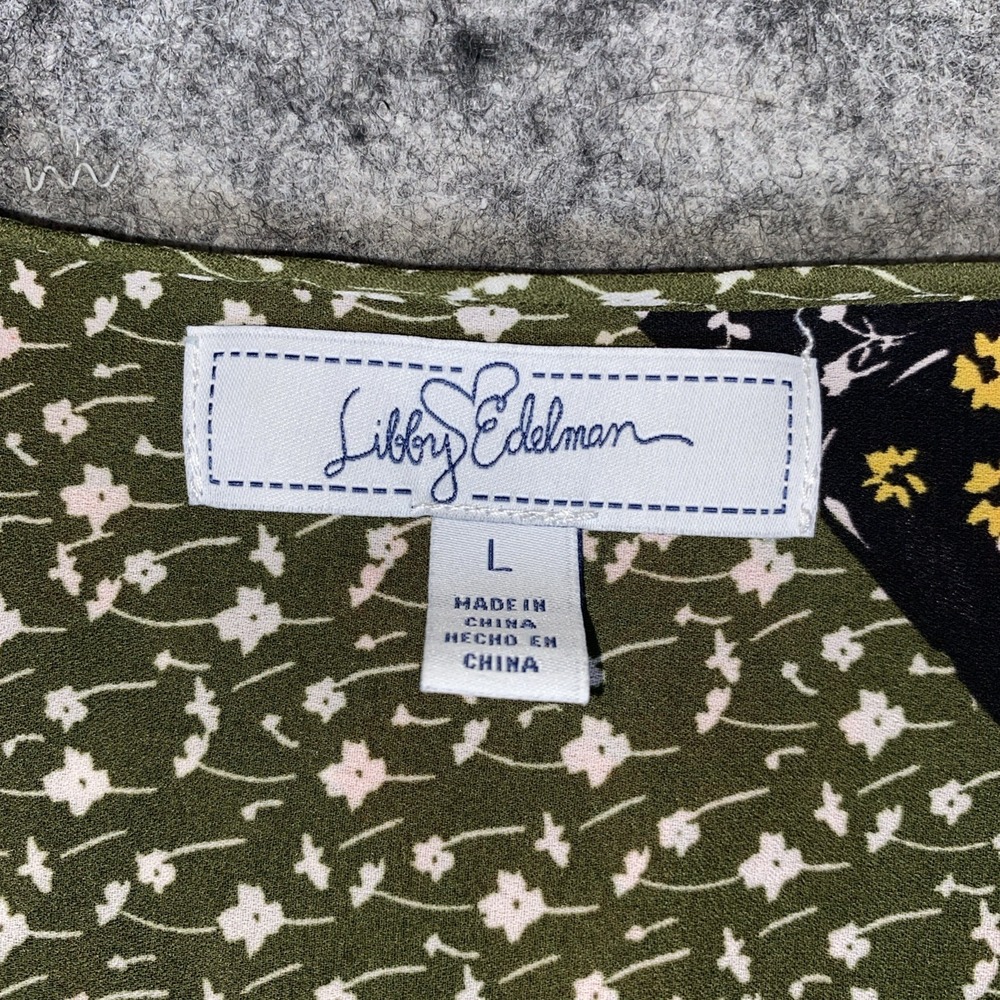 Libby Edelman Blouse‎ Women's Large Multicolor Patchwork Floral Tie Front Boho - Picture 6 of 8